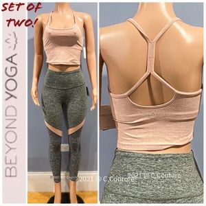 🆕NEW BEYOND YOGA Racerback top and matching Spacedye Tri-Panel Legging SM $176